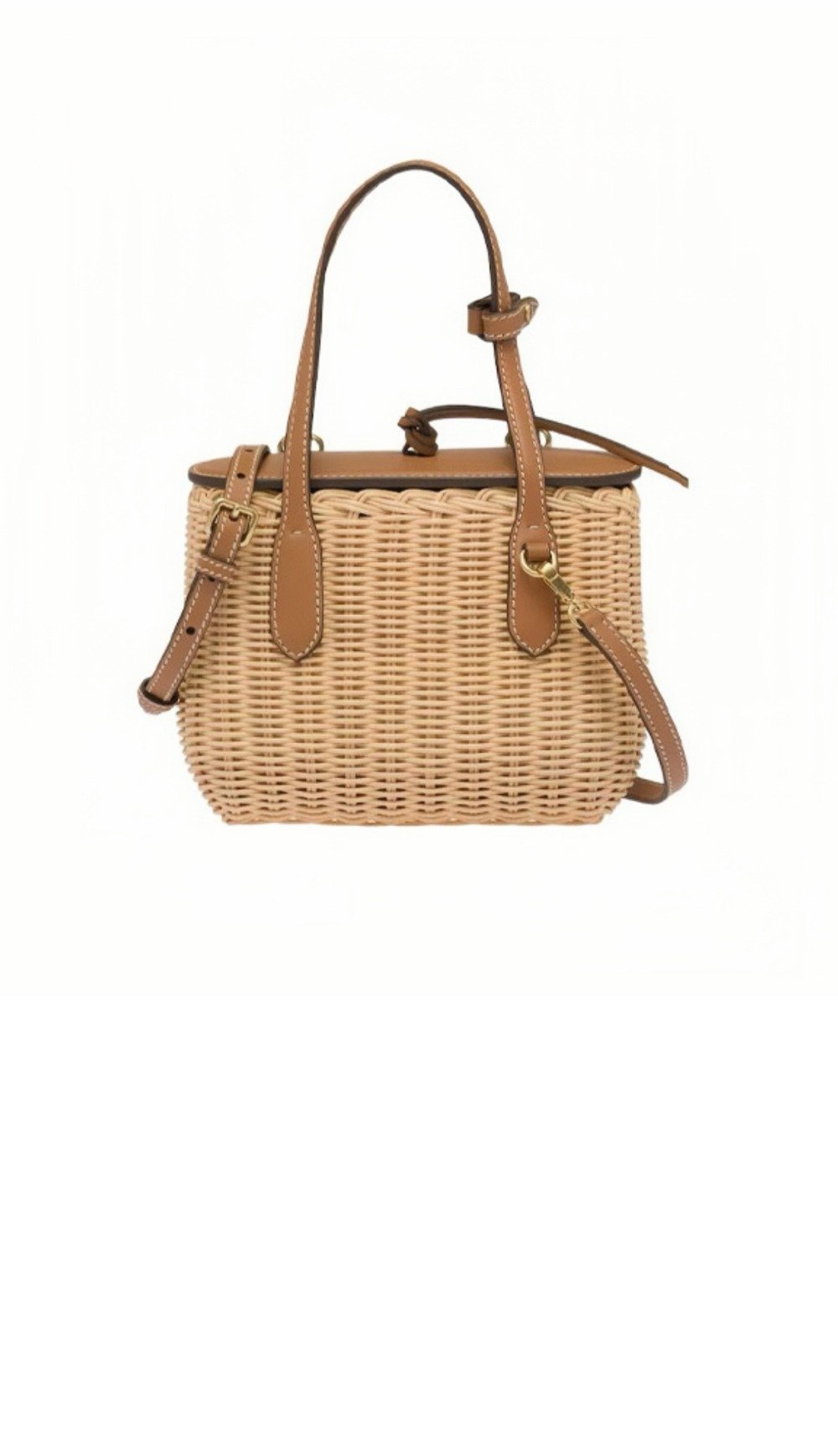 고리버들과 가죽 핸드백 5BA222