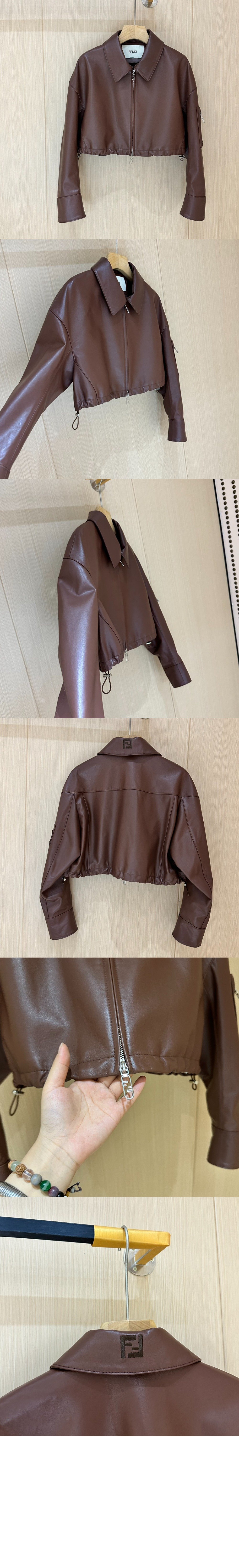 펜디 로고 쇼트 코트