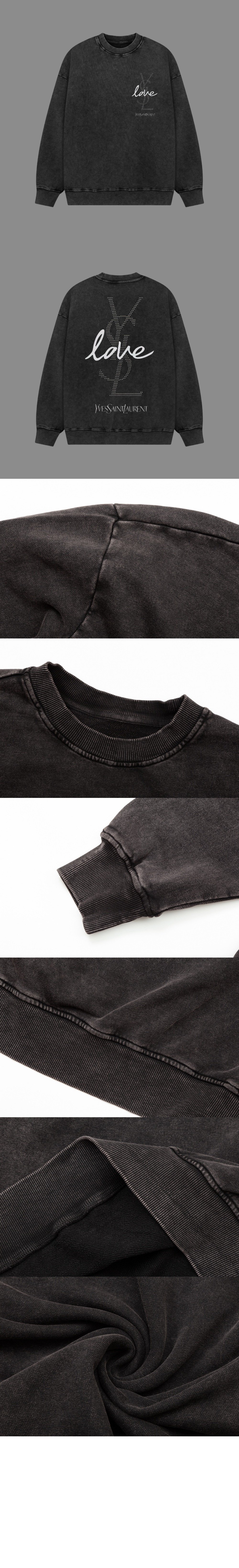 생로랑 로고 프린트 면 톱