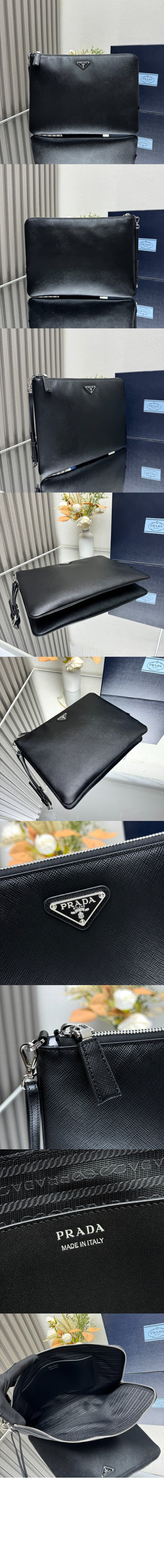 프라다 라지 사피아노 가죽 파우치 2NH023